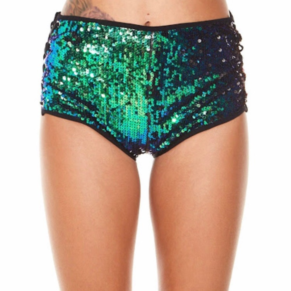 Sequin high waist shorts